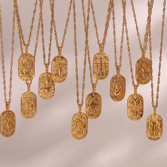 18K Gold Plated libra Necklace - Picture 2 of 2